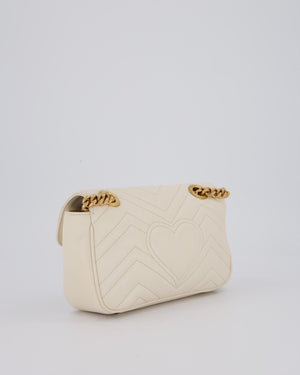 EVENT SEPT Gucci Small GG Marmont Shoulder Bag in Cream Leather with Gold Hardware