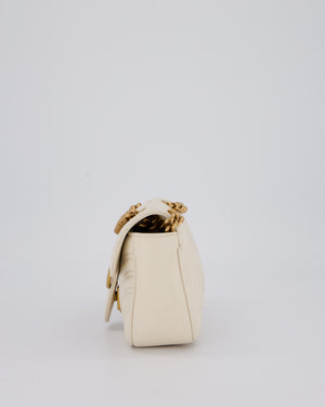 EVENT SEPT Gucci Small GG Marmont Shoulder Bag in Cream Leather with Gold Hardware