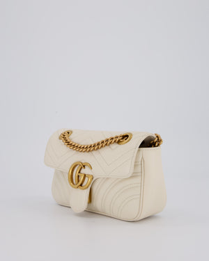 EVENT SEPT Gucci Small GG Marmont Shoulder Bag in Cream Leather with Gold Hardware