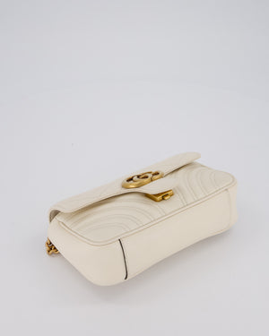 EVENT SEPT Gucci Small GG Marmont Shoulder Bag in Cream Leather with Gold Hardware