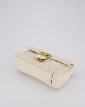 EVENT SEPT Gucci Small GG Marmont Shoulder Bag in Cream Leather with Gold Hardware