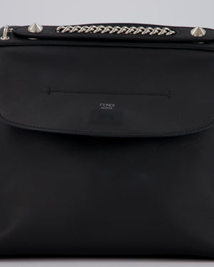 Fendi Back To School Covertible Backpack in Black Calfskin with Silver Hardware