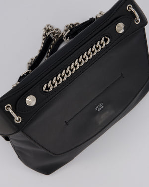 Fendi Back To School Covertible Backpack in Black Calfskin with Silver Hardware