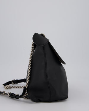 Fendi Back To School Covertible Backpack in Black Calfskin with Silver Hardware
