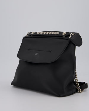Fendi Back To School Covertible Backpack in Black Calfskin with Silver Hardware