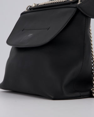 Fendi Back To School Covertible Backpack in Black Calfskin with Silver Hardware