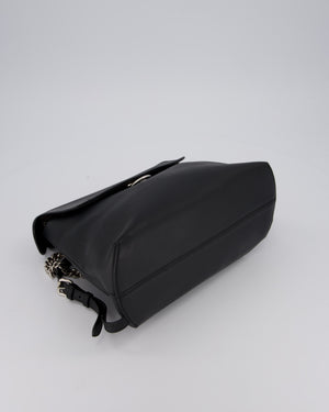 Fendi Back To School Covertible Backpack in Black Calfskin with Silver Hardware