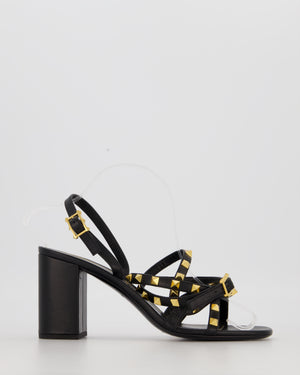 Valentino Garavani Rockstud Block Strappy Heels in Black Size EU 39