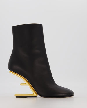 Fendi First Leather Ankle Boots in Black Size EU 39