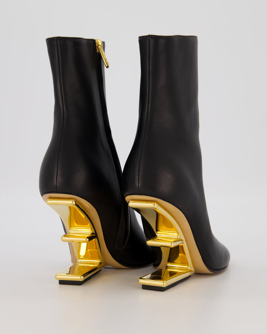 Fendi First Leather Ankle Boots in Black Size EU 39