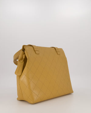 Chanel Beige Wild Stitch Quilted Tote Bag in Caviar Leather with Gold Hardware