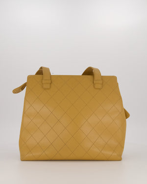Chanel Beige Wild Stitch Quilted Tote Bag in Caviar Leather with Gold Hardware