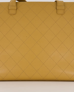 Chanel Beige Wild Stitch Quilted Tote Bag in Caviar Leather with Gold Hardware