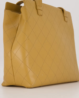 Chanel Beige Wild Stitch Quilted Tote Bag in Caviar Leather with Gold Hardware