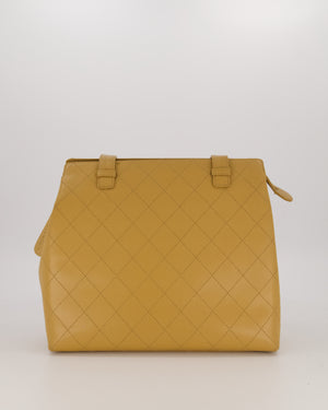 Chanel Beige Wild Stitch Quilted Tote Bag in Caviar Leather with Gold Hardware