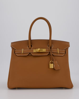 *RARE* Hermès Birkin 30 Retourne Bag in Gold Togo Leather with Gold Hardware