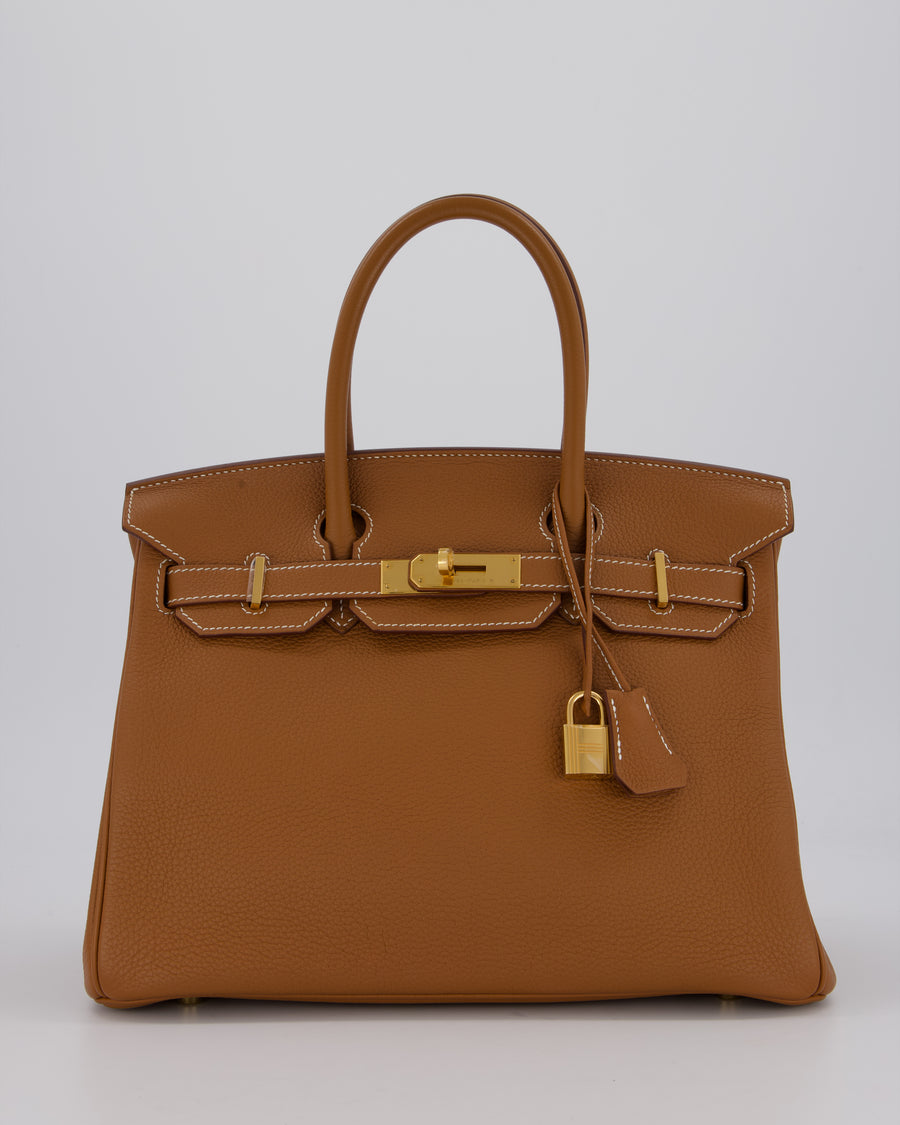 *RARE* Hermès Birkin 30 Retourne Bag in Gold Togo Leather with Gold Hardware