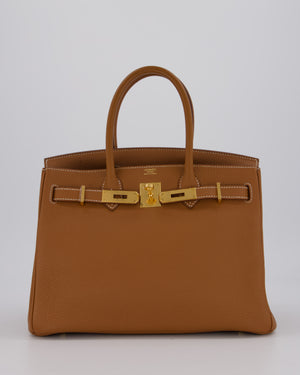 *RARE* Hermès Birkin 30 Retourne Bag in Gold Togo Leather with Gold Hardware