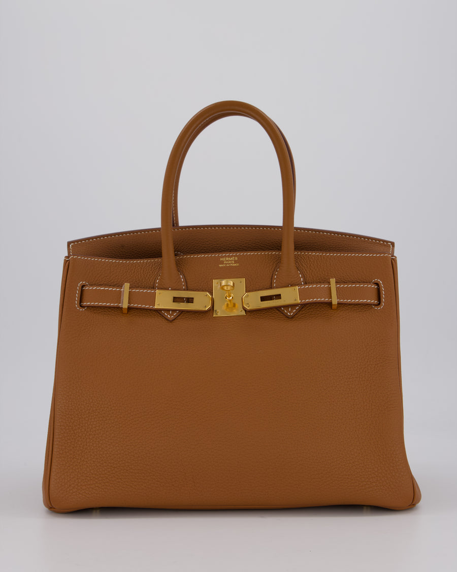 *RARE* Hermès Birkin 30 Retourne Bag in Gold Togo Leather with Gold Hardware
