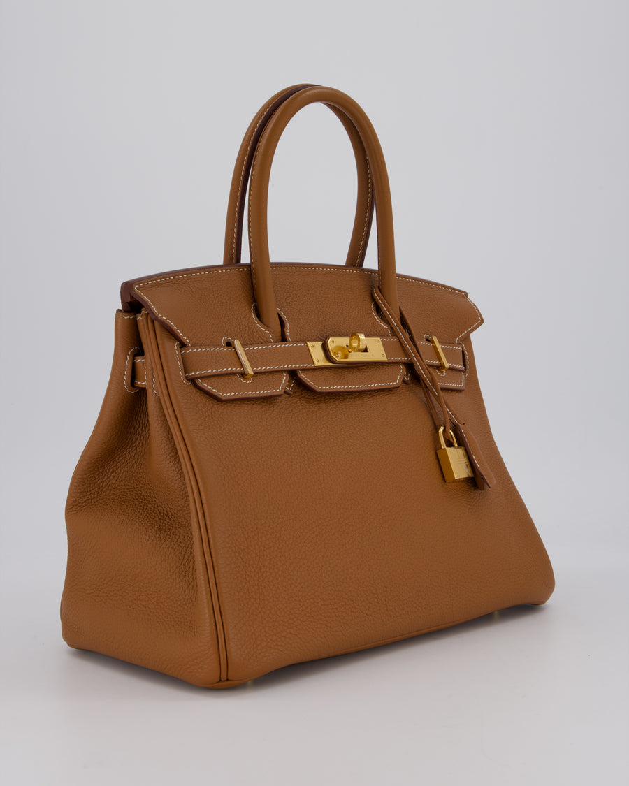 *RARE* Hermès Birkin 30 Retourne Bag in Gold Togo Leather with Gold Hardware