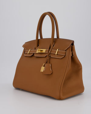 *RARE* Hermès Birkin 30 Retourne Bag in Gold Togo Leather with Gold Hardware