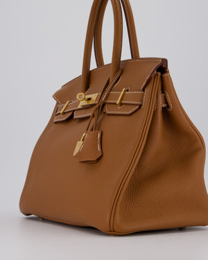 *RARE* Hermès Birkin 30 Retourne Bag in Gold Togo Leather with Gold Hardware