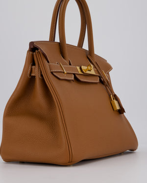 *RARE* Hermès Birkin 30 Retourne Bag in Gold Togo Leather with Gold Hardware