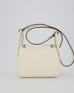 *NEW COLOUR* Hermès Mini Lindy II Bag in Cream Taurillon Clemence Leather with Palladium Hardware