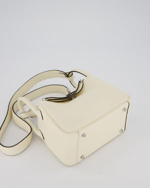 *NEW COLOUR* Hermès Mini Lindy II Bag in Cream Taurillon Clemence Leather with Palladium Hardware