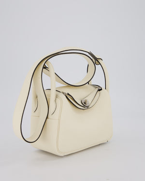 *NEW COLOUR* Hermès Mini Lindy II Bag in Cream Taurillon Clemence Leather with Palladium Hardware