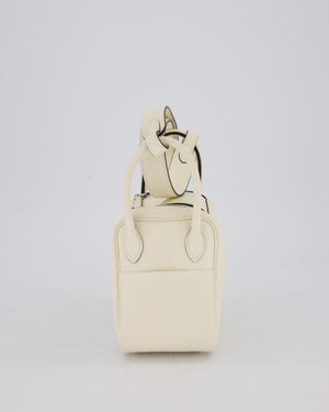 *NEW COLOUR* Hermès Mini Lindy II Bag in Cream Taurillon Clemence Leather with Palladium Hardware