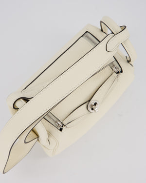 *NEW COLOUR* Hermès Mini Lindy II Bag in Cream Taurillon Clemence Leather with Palladium Hardware