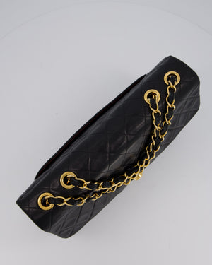 Chanel Black Vintage Maxi Jumbo XL Flap Bag in Lambskin with 24K Gold Hardware