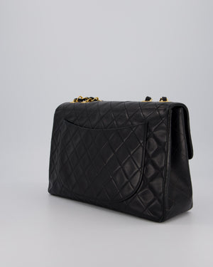Chanel Black Vintage Maxi Jumbo XL Flap Bag in Lambskin with 24K Gold Hardware