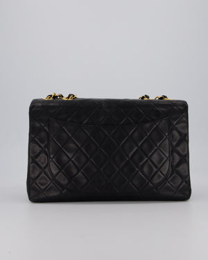 Chanel Black Vintage Maxi Jumbo XL Flap Bag in Lambskin with 24K Gold Hardware