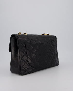 Chanel Black Vintage Maxi Jumbo XL Flap Bag in Lambskin with 24K Gold Hardware
