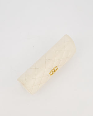 Chanel Wallet on Chain Bag in Iridescent White Quilted Caviar Leather with Gold Brushed Hardware