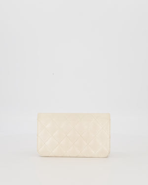 Chanel Wallet on Chain Bag in Iridescent White Quilted Caviar Leather with Gold Brushed Hardware