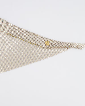 Paco Rabanne Gold Chainmail Pixel Mesh Scarf with Logo Button Details RRP £500