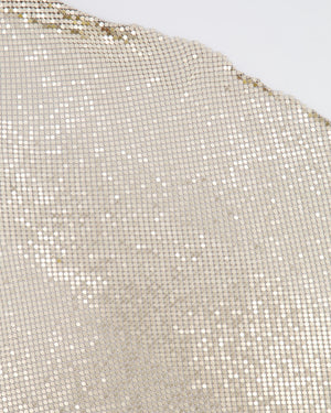 Paco Rabanne Gold Chainmail Pixel Mesh Scarf with Logo Button Details RRP £500