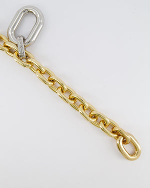 Paco Rabanne Two-Tone Rabanne XL Link Necklace with Silver Chain Pendant RRP £690