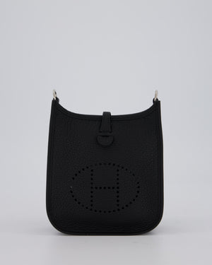 Hermès Mini Evelyne 16 Bag in Noir Clemence Leather with Palladium Hardware