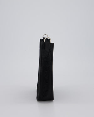 Hermès Mini Evelyne 16 Bag in Noir Clemence Leather with Palladium Hardware