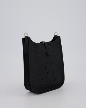 Hermès Mini Evelyne 16 Bag in Noir Clemence Leather with Palladium Hardware