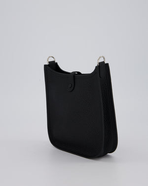 Hermès Mini Evelyne 16 Bag in Noir Clemence Leather with Palladium Hardware