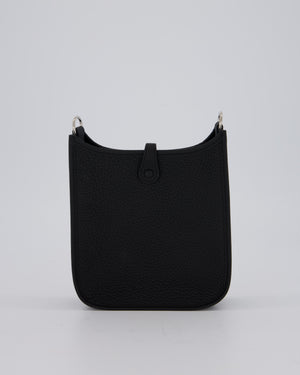 Hermès Mini Evelyne 16 Bag in Noir Clemence Leather with Palladium Hardware