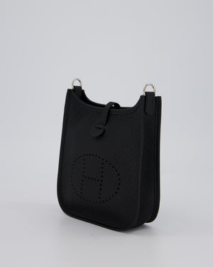 Hermès Mini Evelyne 16 Bag in Noir Clemence Leather with Palladium Hardware