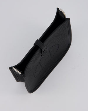Hermès Mini Evelyne 16 Bag in Noir Clemence Leather with Palladium Hardware