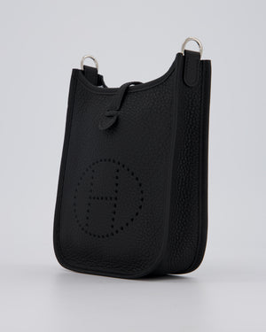 Hermès Mini Evelyne 16 Bag in Noir Clemence Leather with Palladium Hardware