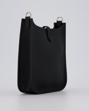 Hermès Mini Evelyne 16 Bag in Noir Clemence Leather with Palladium Hardware